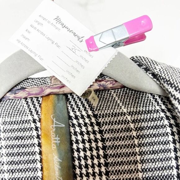 Aratta sweater Womens medium Black Houndstooth Cardigan asymmetric lagenlook - Picture 6 of 8